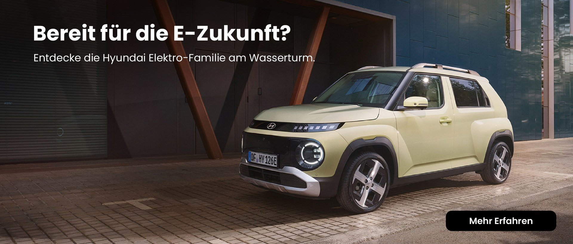 Hyundai Elektroautos im Autohaus am Wasserturm